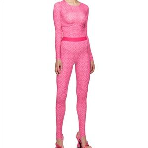 Marine Serre Pink Jacquard Set